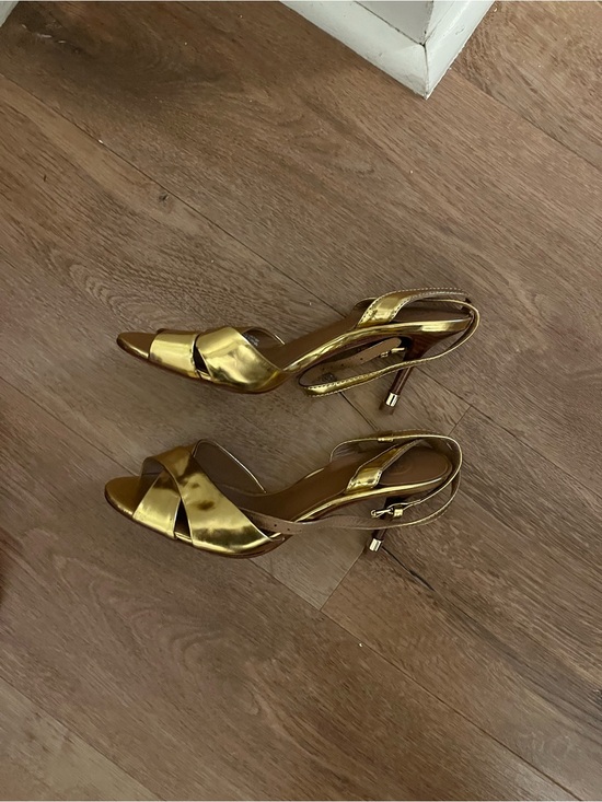 Tory Burch Shoes - Tory Burch Gold Metallic Strappy High Heel Sandals - Women's